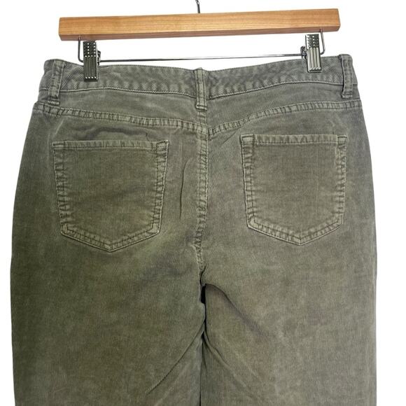 St Johns Bay Straight Leg Corduroy Pants Size 10 Green Colored Simple Fall Basic - Picture 6 of 9
